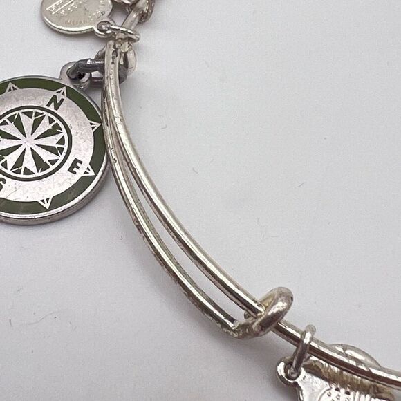 Alex and Ani Women's Color Infusion Avocado Compass Expandable Bangle Bracelet - Picture 6 of 6